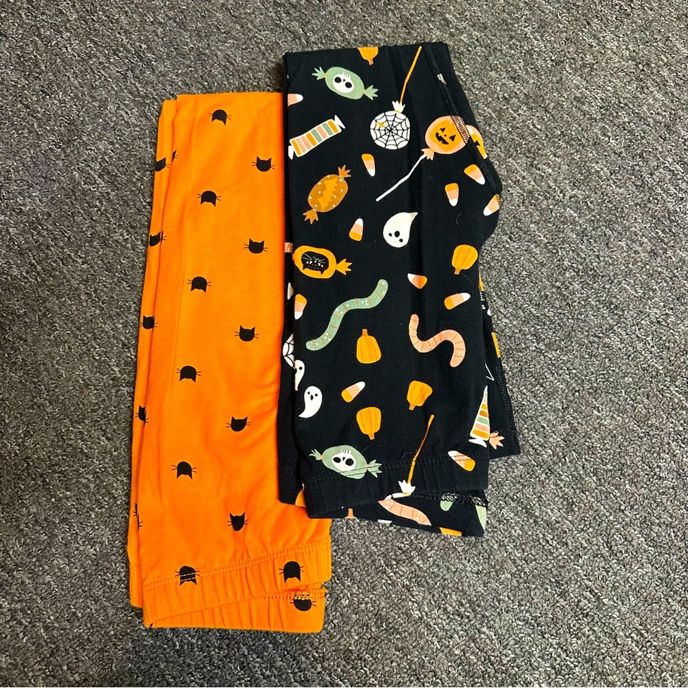 Girls Bundle Cat & Jack HalloweenPumpkin Cats Ghost Spooky  Leggings Size 7